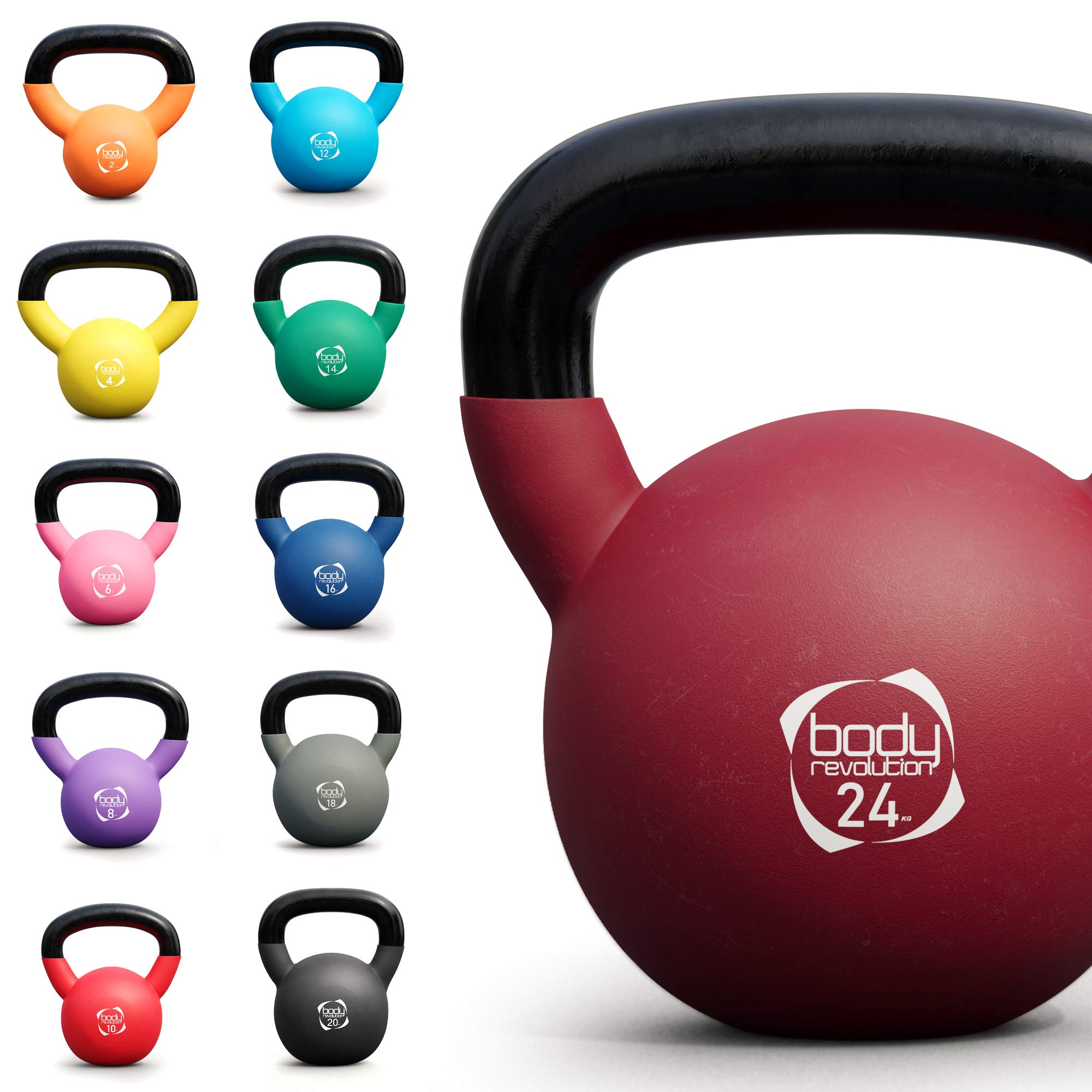 Body Revolution Kettlebells Neoprene Coated Cast Iron Kettlebell