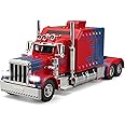 OANMYJJO Semi Truck Toys for Boys Heavy Truck Tow Truck Toy,Metal Diecast Trucks Model with Light and Sound Pull Back Semi Truck Toy,Truck and Trailer Toys for Boys,Toy Trucks for Boys Age 4-7(Red)