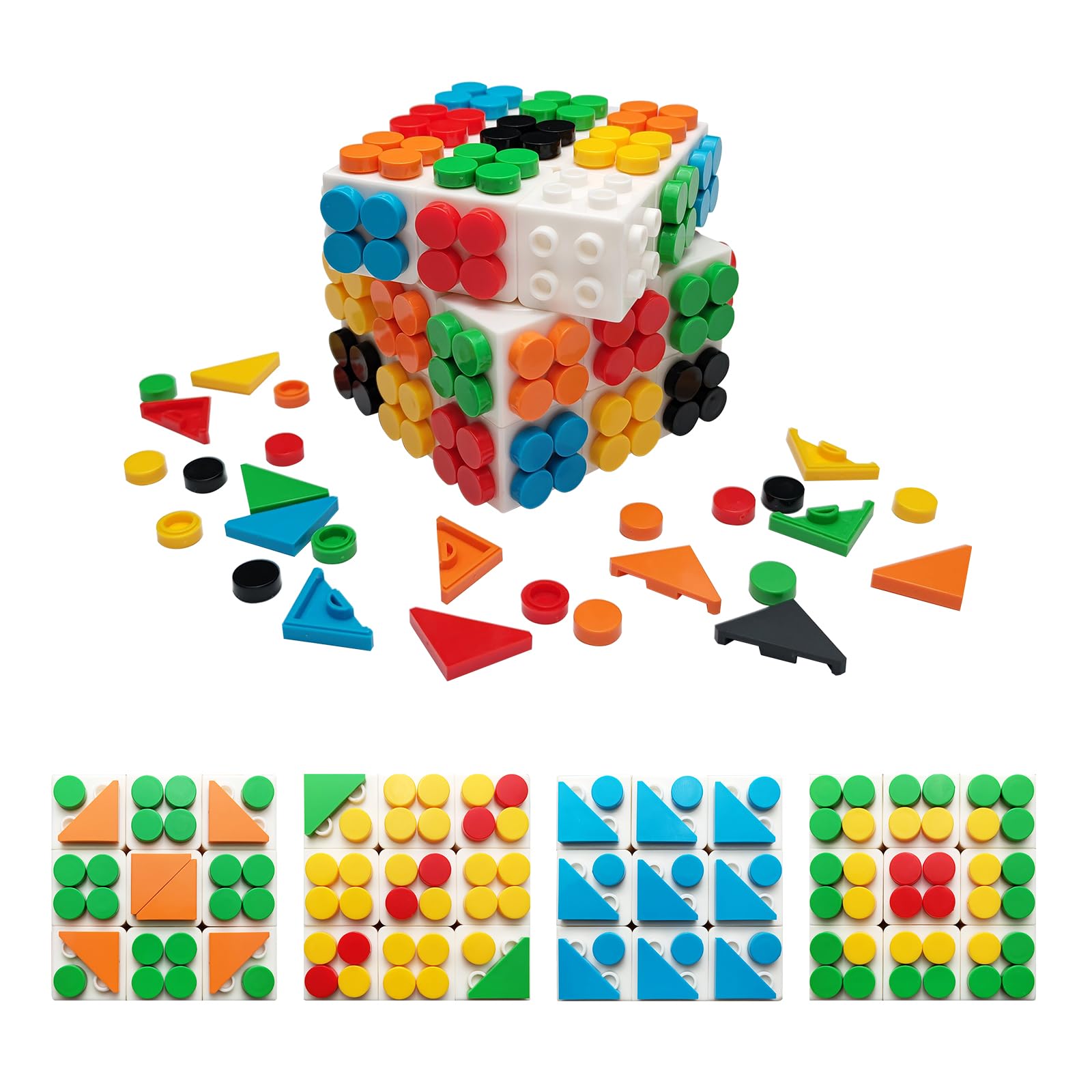 Photo 1 of 3x3 DIY Building Block Puzzle Cube Toy for Kids – Custom Magic Cube with 324 Mini Pixel Bricks, STEM Educational Gift for Boys & Girls Ages 3+