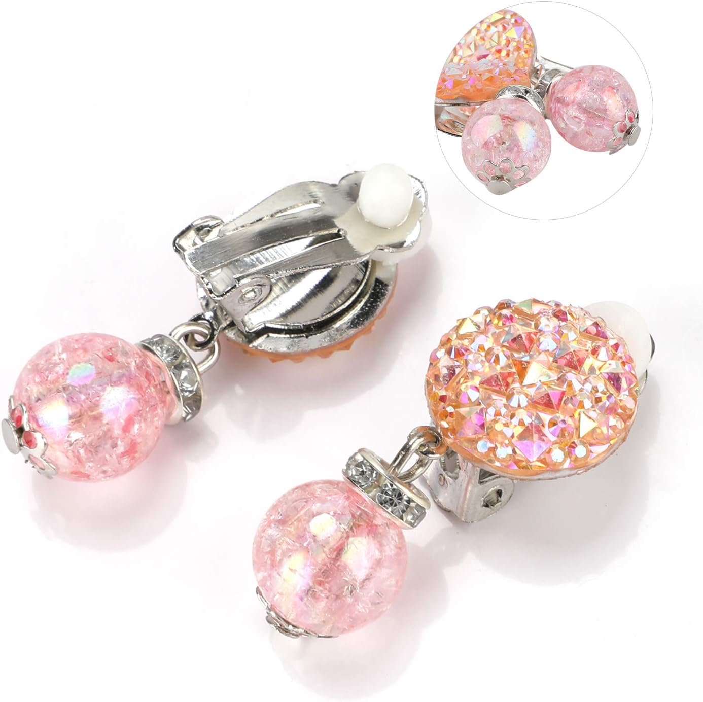 Hifot 7 works Clip-on Earrings No Pierced Design Earrings Dress up Princess Jewelry Accessories for Girls Kids Toddler - Image 5