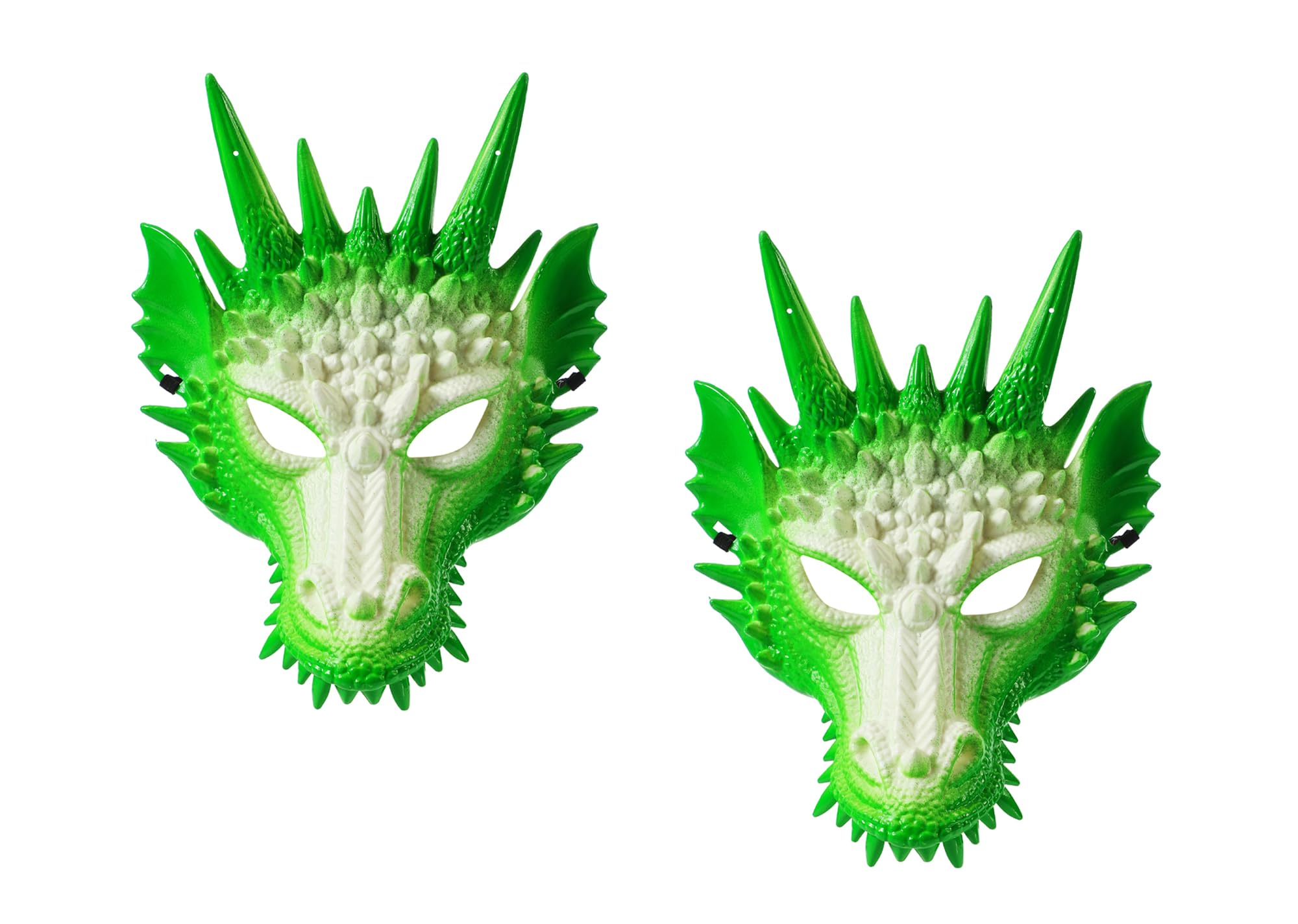 Komonee 2 x Dragon Green Mask Halloween Adult Drake Lizard Costume Party Game Unisex Fancy Dress Up GOT Outfit Dungeons Thrones