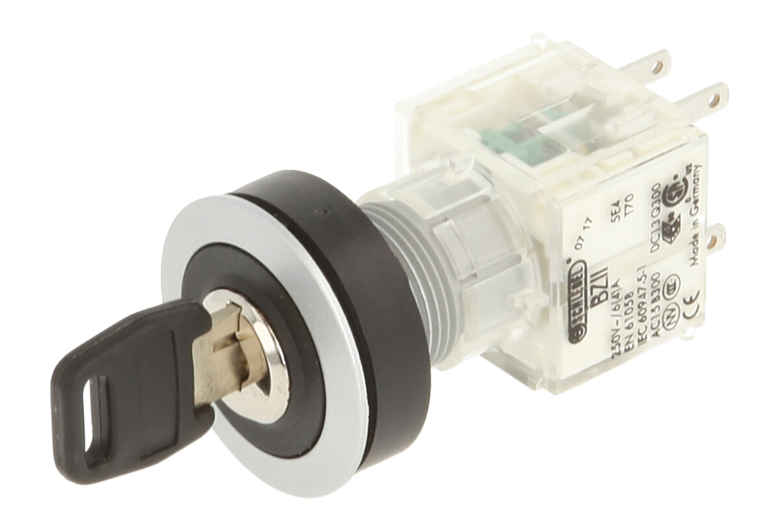 Schlegel 23.001.410 Key Switch Locking 3 Positions Push Contact Sensor 2 N/O Metallic