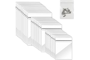 Andiker 30 Pcs Reusable Jewelry Bag, Dustproof Waterproof and Anti-oxidation PVC Transparent Small Ziplock Bags, Mini Plastic