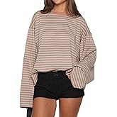 Women Y2k Long Sleeve Fairy Grunge Striped Baggy Tees Shirts 2000s Emo Aesthetic Sweater Crop Tops Streetwear