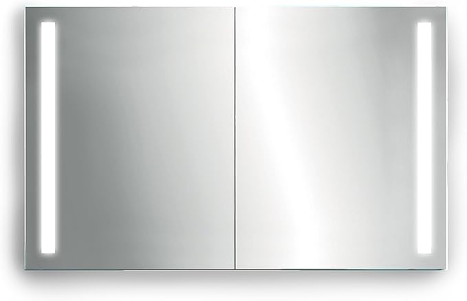 Amazon Com Krugg Led Medicine Cabinet 48 Inch X 30 Inch Lighted 2 Sliding Mirror Doors Defogger 3 Glass Shelves Home Kitchen