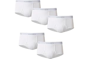 Hanes Men's Underwear Briefs Pack, Cool & Breathable, Moisture-Wicking Cotton Underwear for Men, White & Black Multi-Pack