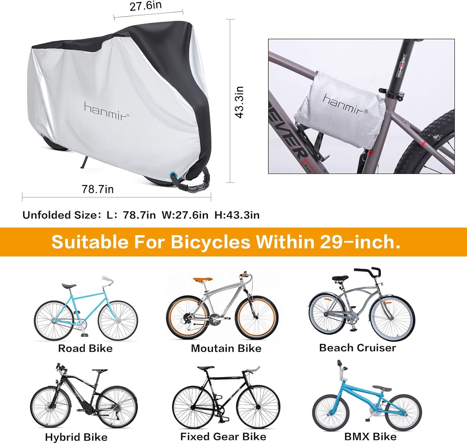 Bike Cover, Waterproof Outdoor Bicycle Cover Anti Dust Rain Snow UV, Bike Rain Cover for Mountain, Road & Heavy Duty Bikes with Lock Holes & Storage Bag : Sports & Outdoors