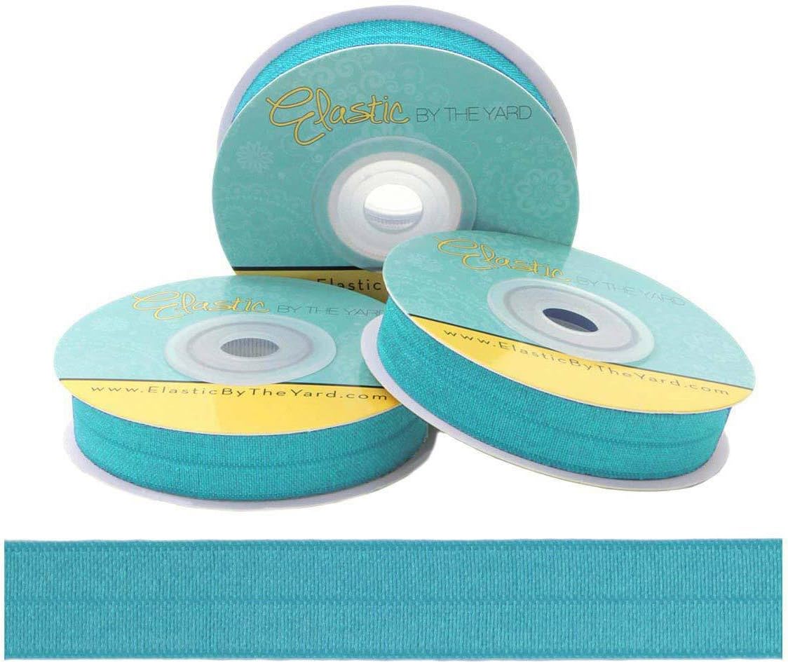 5 Yards - Teal - 5/8" Fold Over Elastic - ElasticByTheYard