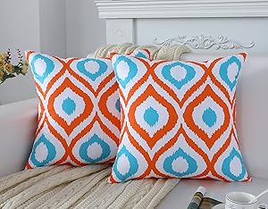 Pillow Covers 18x18Inch Throw Pillow Covers Set of 2 Modern Simple Geometric Style Square Decorative Pillowcases for Sofa Couch Chair Farmhouse Home Decor Car Cushion Cases 45 x 45cm