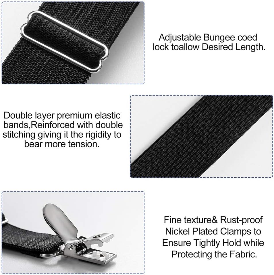 QoeCycth Bed Sheet Holder Straps, 4Pcs Adjustable Triangle Mattress Corner Clips, Elastic Fitted Bed Sheet Fastener Suspenders Grippers Heavy Duty for All Bed Sheets, Mattress Covers, Sofa Cushion: Home & Kitchen