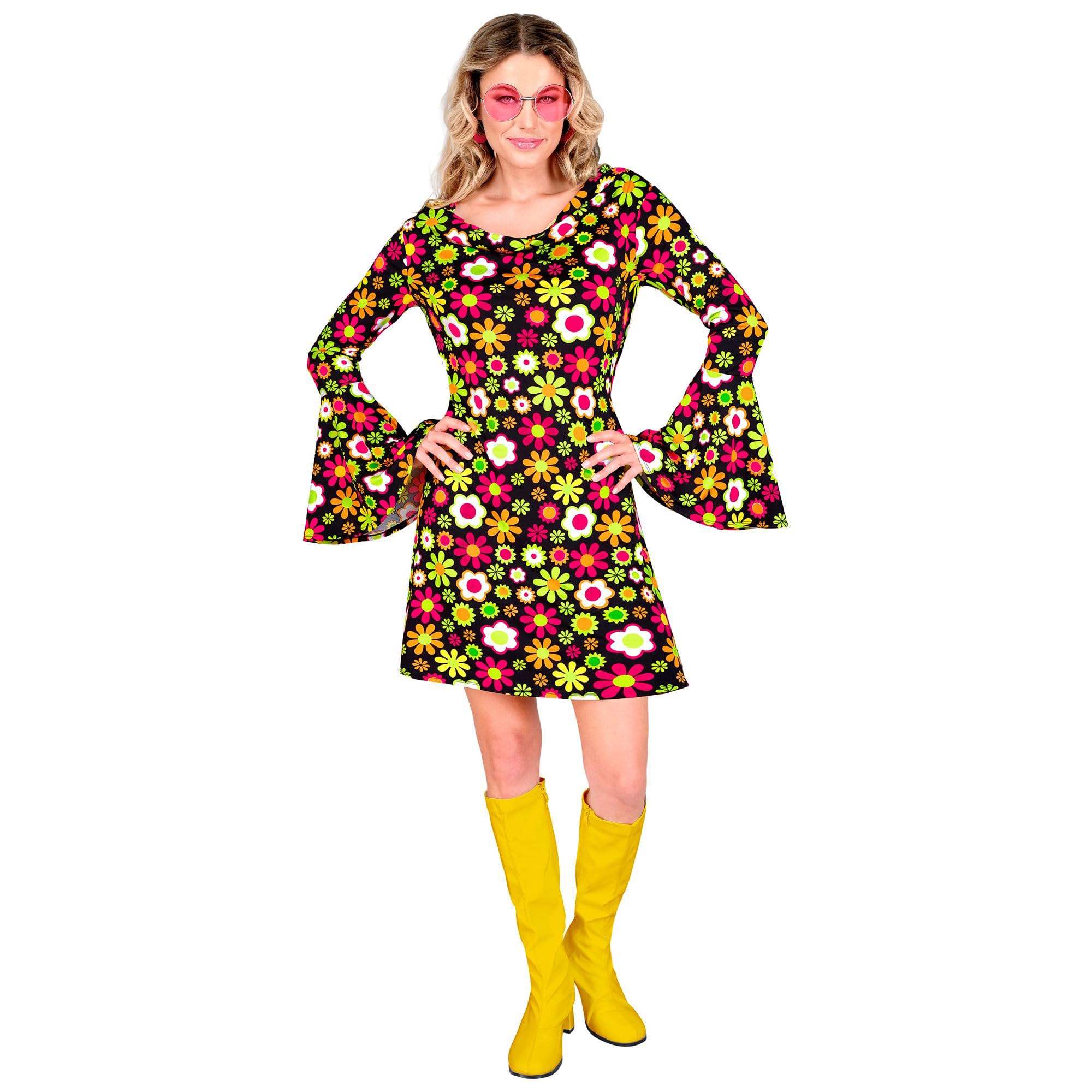 Widmann W MILANO Party Fashion - Costume 60s Dress, Hippie, Reggae, Flower Power, Disco Fever, Schlagermove