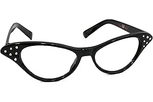 Hip Hop 50's Shop 1950s Cat-Eye Glasses for Kids, Plastic Costume Glasses with Rhinestones