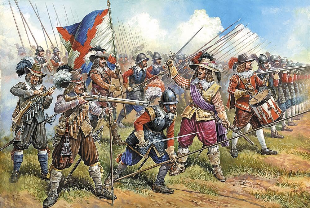 Zvezda 1/72. Austrian Musketeers and Pikemen XVII Century. Set Number 8061. 45 unpainted soldiers 1-72 scale.