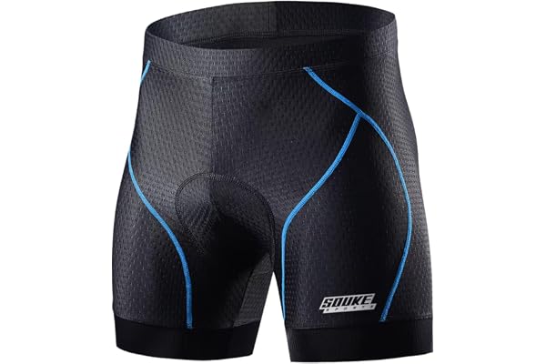 Souke Sports Men's Cycling Underwear Shorts 4D Padded Bike Bicycle MTB Liner Shorts with Anti-Slip Leg Grips