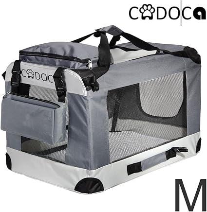 Deuba Cadoca Cage De Transport Pour Animaux Domestiques Grisnoir Pliable Taille M Sac De Transport Chien Chat Rongeur