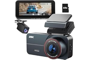 Yonvim Dash Cam Front and Rear,Dash Camera for Cars 3.39" IPS 2.5K QHD with 64GB Card,160° + 160° Wide Angle,G-Sensor,Night Vision,24H Parking Mode,Car Camera Front and Rear