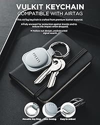 VULKIT Keychain Compatible for Apple Airtag Leather