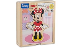Melissa & Doug Disney Minnie Mouse Dress-Up Puzzle, 18 Pieces Mix and Match Outfits, Sorting & Matching Toy with Storage Case