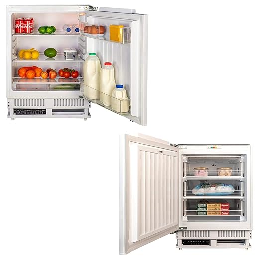 Sia 60cm White Integrated Under Counter Freezer And Larder Fridge