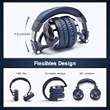 OneOdio Over Ear Studio Headphones 50mm Driver Foldable Bass with Mic Night Blue view 7