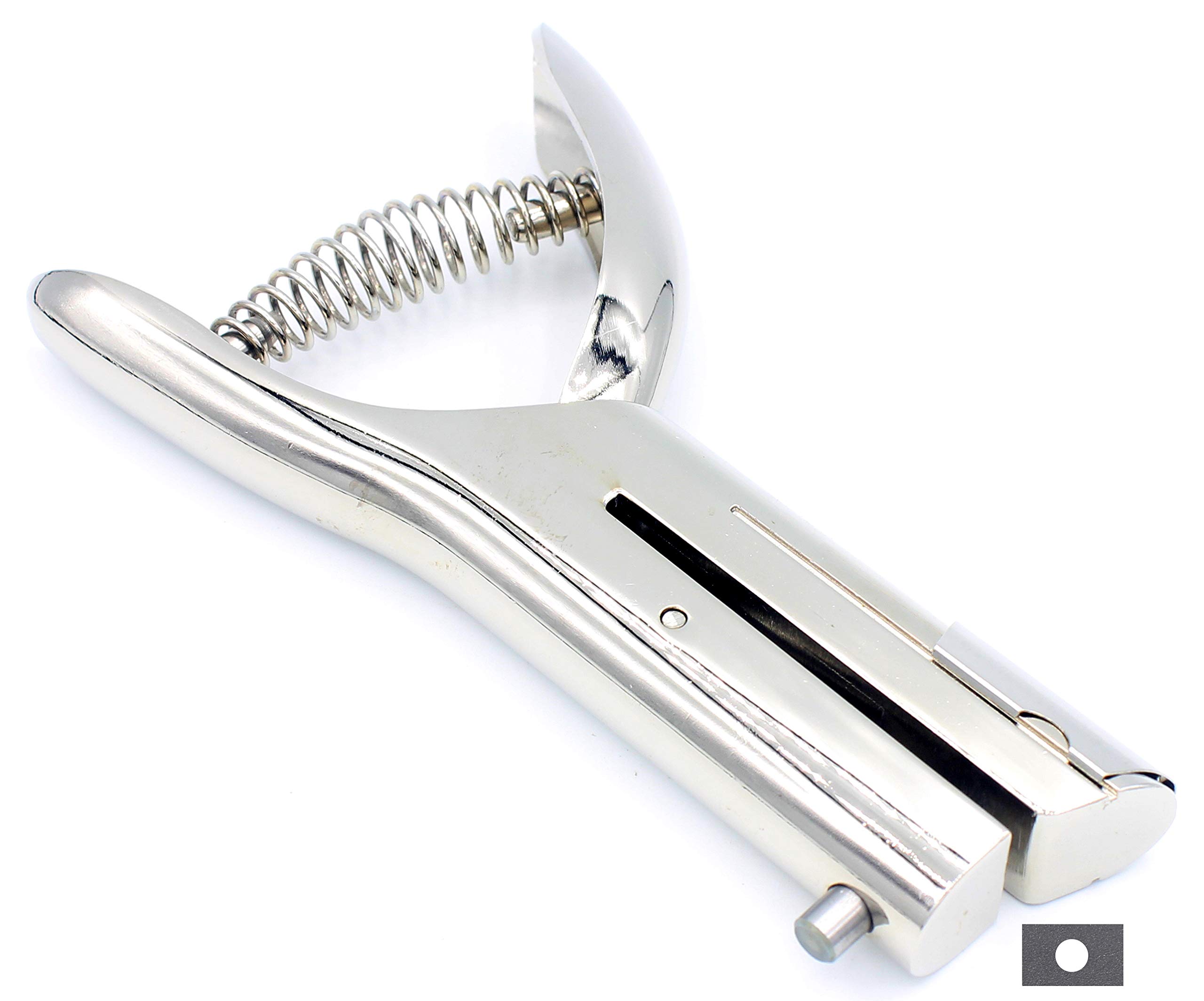 Kucaa 2-inch Reach 1/4 inch 6mm Deep Throat Heavy Duty Hand Held Single Hole Punch for PVC Cards ID Cards Badge Photos