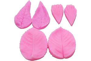 Leaf Mold 3Pcs/set, KOOTIPS Silicone Leaf Petal Veiner Sugar Craft Tools Fondant and Gum Paste Mold