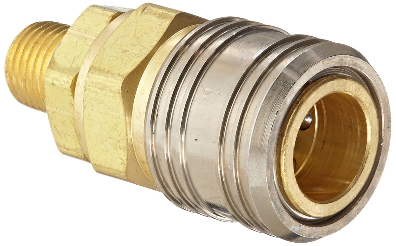 Eaton Hansen 410 Brass 1000/400/500 Series, Industrial Interchange, Coupler Socket, 3/8" Body