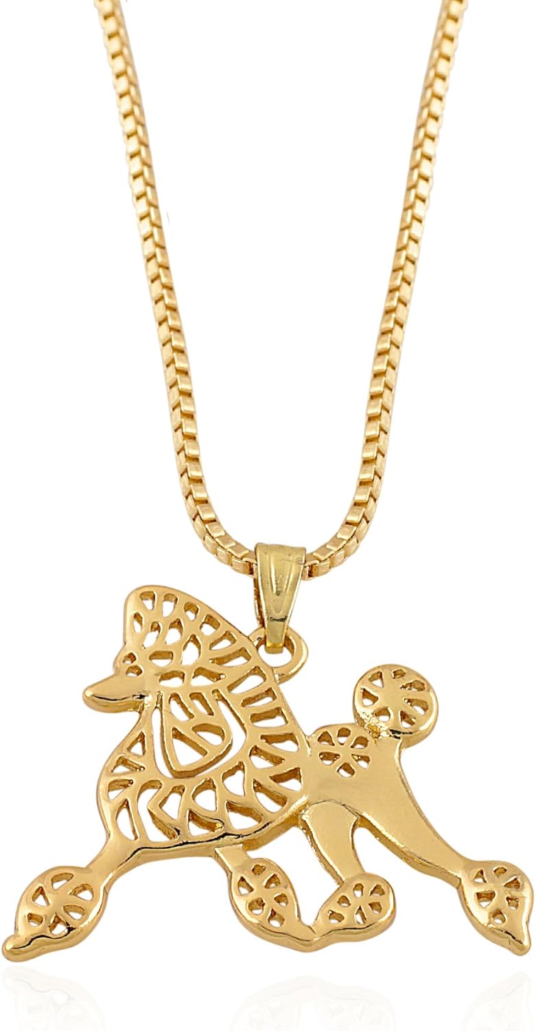 gold poodle necklace