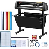 VEVOR Vinyl Cutter Machine 34 inches Bundle Manual Vinyl Plotter Cutter | For Cutting Multiple Materials, with Signmaster Software for Design and Cut, with Supplies and Tools, Monochrome, Black