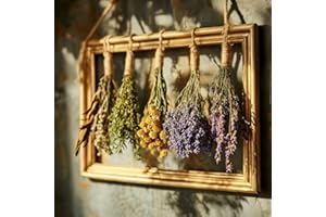 Tnstbiee Boho Farmhouse Herb & Flower Drying Rack-Dried Flower Wall Decor for Dried Flower Displays,Propagation Projects,DIY Wall Art-Ideal for Rustic Home Decor and Wedding Bouquets