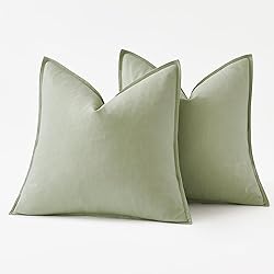 MIULEE Decorative Linen Euro Sham Pillow Covers