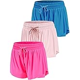 Mexholin 3/4 Packs Girls Butterfly Shorts 2 in 1 Girls Athletic Shorts Youth Flowy Shorts for Active, Running,Basketball