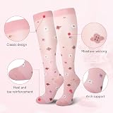 LEOSTEP Compression Socks Women Men 6 Pairs 20-30 mmHg Flower Pattern L-XL view 3
