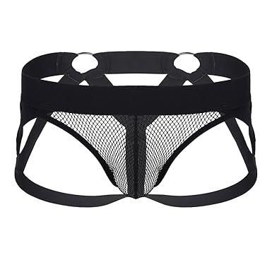 Tiaobug Männer Transparente Unterhosen Slips Netz Unterwäsche Strings Tanga Brief Erotik mesh Underwear Jockstrap Bulge Pouch
