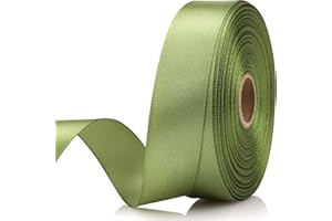 NISDOCF 7/8 Inch 30 Yards Olive Green Satin Craft Ribbon-Single Face Polyester Ribbon for Handmade Roses,Gift Wrapping,Timeless Flower,Bouquets,Wedding and Party Decoration