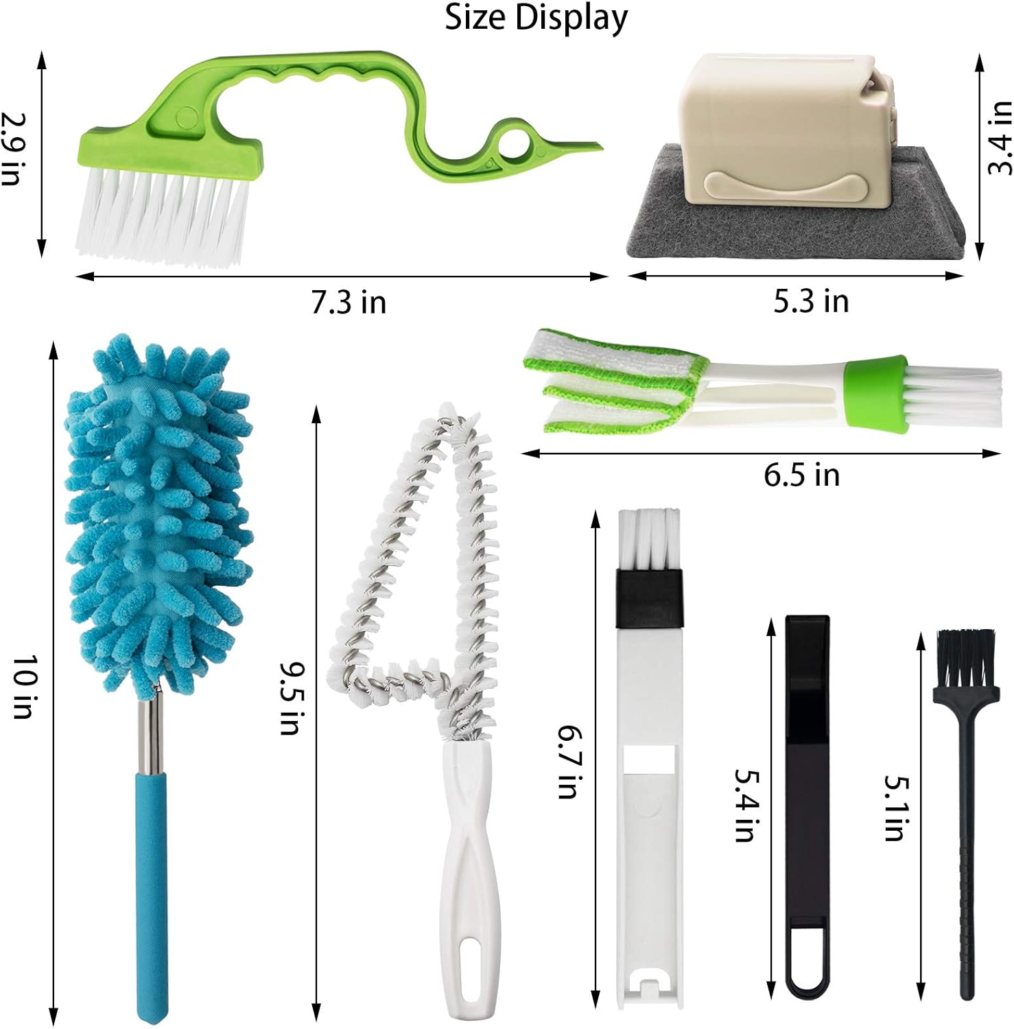 8 Pcs Window Hand-held Cleaning Brush, Door Window Groove Gap Cleaning Tools Microfiber Duster & Washable Crevice Track Cleaning Brush, for Shutter/Keyboard/Air Conditioner/Car Vents/Dust Removal: Kitchen & Dining
