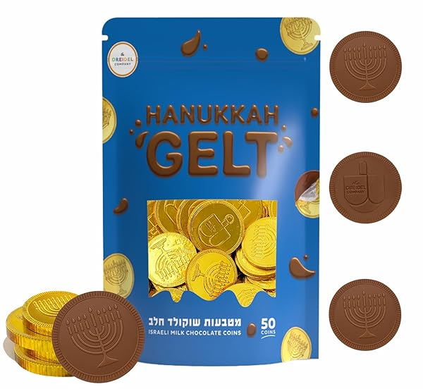 THE DREIDEL COMPANY 50 COINS HANUKKAH MILK CHOCOLATE...