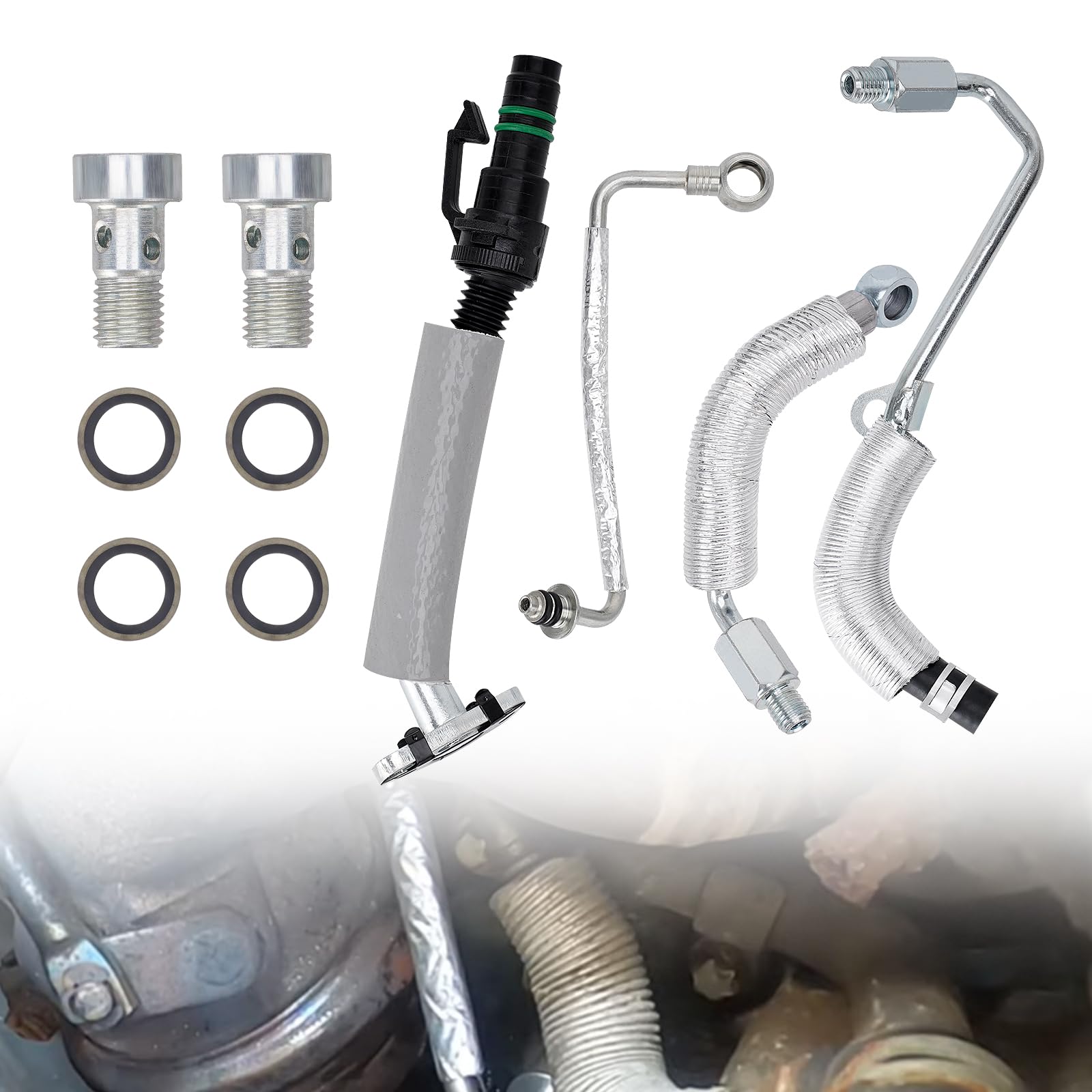 Photo 1 of 1.4L Turbo Oil Return Drain Line & Oil Feed Pipe Tube Compatible with 2011-2015 Chevy Cruze, 2012-2020 Sonic, 2013-2018 Trax, 2013-2018 Buick Encore, Turbocharger Line Replace# 667-023 55587854