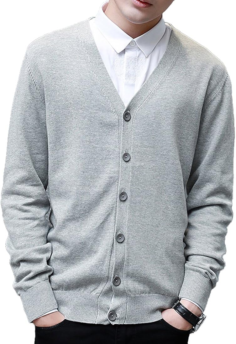 Amazon カーディガン メンズ 長袖 無地 コットンニット ビジネス カジュアル 学生 秋服 カーディガン 通販