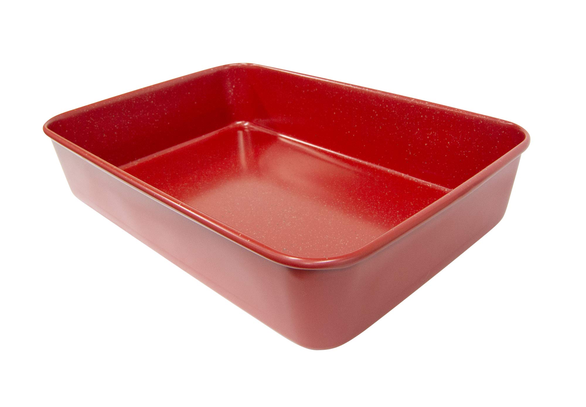 casaWare 15 x 10 x 3-Inch Ultimate Series Commercial Weight Ceramic Coated Non-Stick Lasagna/Roasting Pan (Red Granite)