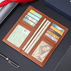 VANNANBA Checkbook Wallet RFID Blocking Leather