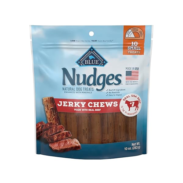 BLUE BUFFALO NUDGES JERKY CHEWS NATURAL DOG TREATS...