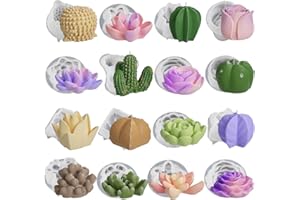 ASAISWO 18 Pcs Succulent Mold Succulent Candle Mold Succulent Resin Mold Succulent Flower Mold Jewelry Resin Casting Molds Handmade Silicone Mold for Resin Candle Making Molds Craft Supplies 3D Resin Mold