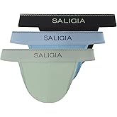 SALIGIA Men’s Bikini Briefs Underwear Sexy, Tag-Free &100s Smooth Long-Staple Cotton High-Cut Brief with No-Fly Pouch 3-Pack