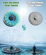 SZMP Solar Fountain 100% Glass Panels 3.5W Battery 7 Nozzles White view 4