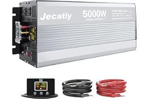 5000 Watt Pure Sine Wave Power Inverter DC 48V to 110V AC Converter with 3 AC Charger Outlets,5V 500mA USB Charging Ports,Car