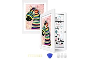 LELUSY 2 Pack Kids Artwork Frame Changeable, 8.5x11 Picture Frame with Mat, Front Opening Art Frame for Kids Art Display & Storage, Gifts for Girls & Boys, White
