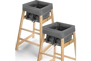 Windkream 2 Pcs Gray High Chair Cover Baby High Chair Cover for Wooden or Restaurant Home High Chair Sturdy and Robust Material Washable for Kids Toddlers to Against Messy Meals