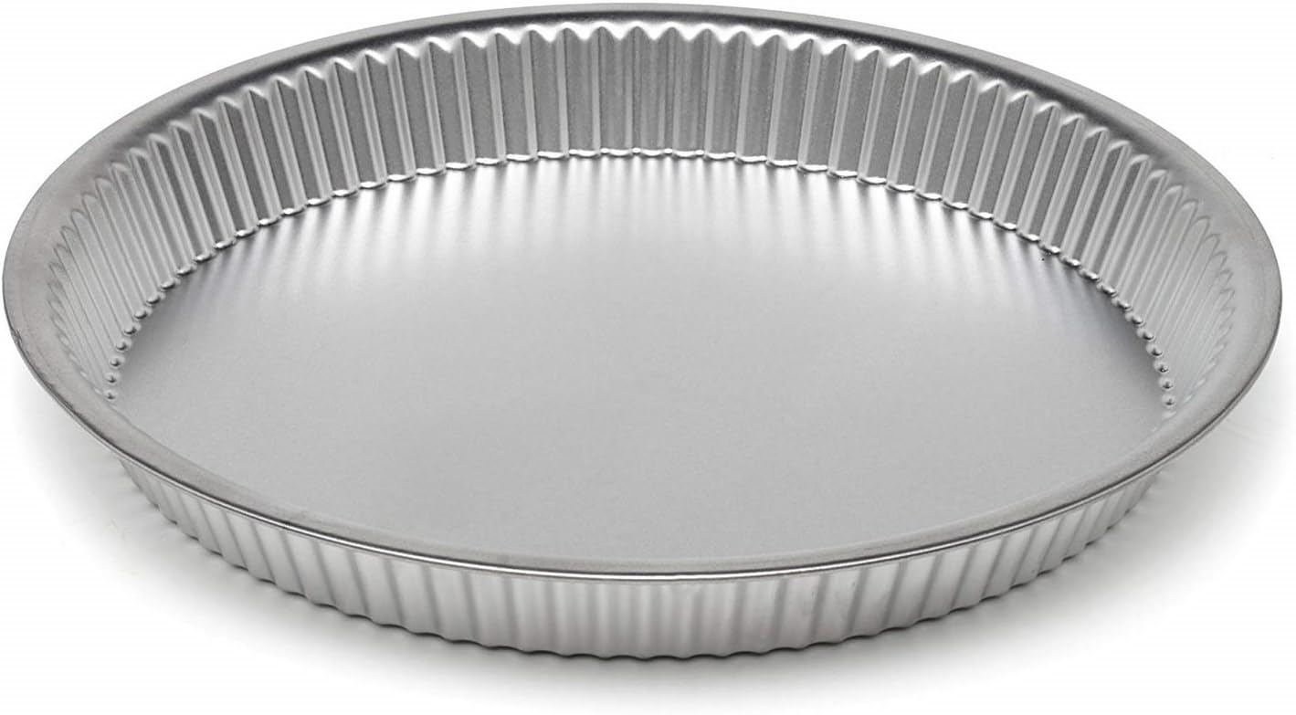 Tart pan Loose Base Quiche Moulds flan tin deep Fluted Tray Dish - 28 cm