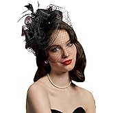 Cizoe Kentucky Derby Fascinators for Women High Tea Party Hat Wedding Cocktail Flower Headware with Mesh and Feathers